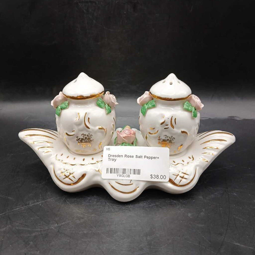 Dresden Rose Salt Pepper+ Tray