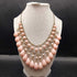 VTG Choker Statement Bib Necklace w/ Pink beads