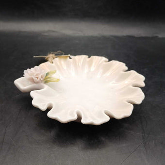 1950's Japan bone china Trinket dish w/ flower