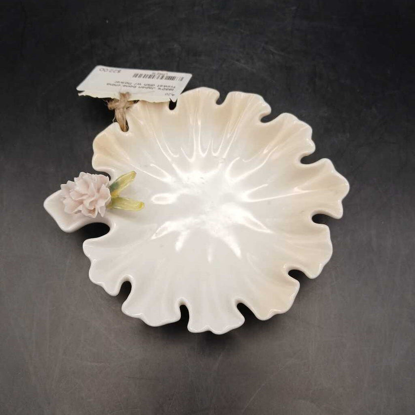 1950's Japan bone china Trinket dish w/ flower
