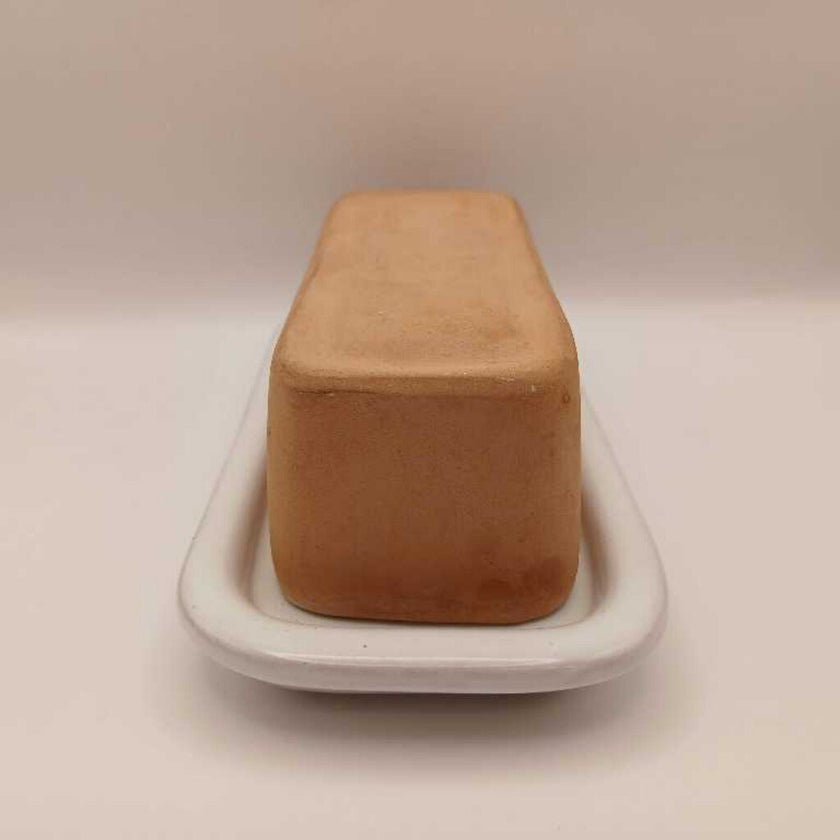 Made in Italy, redware butter dish, ceramic