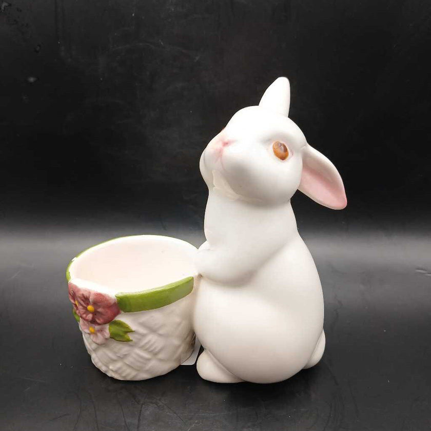 1980 Avon bunny, bright ceramic candle holder