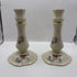 Vintage Lenox serenade tall hand painted red bird candle holders 24 karat gold rim