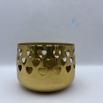 Party light brass heart votive holder