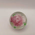 Vintage peony glass paperweight hand blown