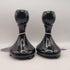 1920’s Fostoria Black Glass Candle Holder (set of 2)