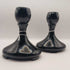 1920’s Fostoria Black Glass Candle Holder (set of 2)