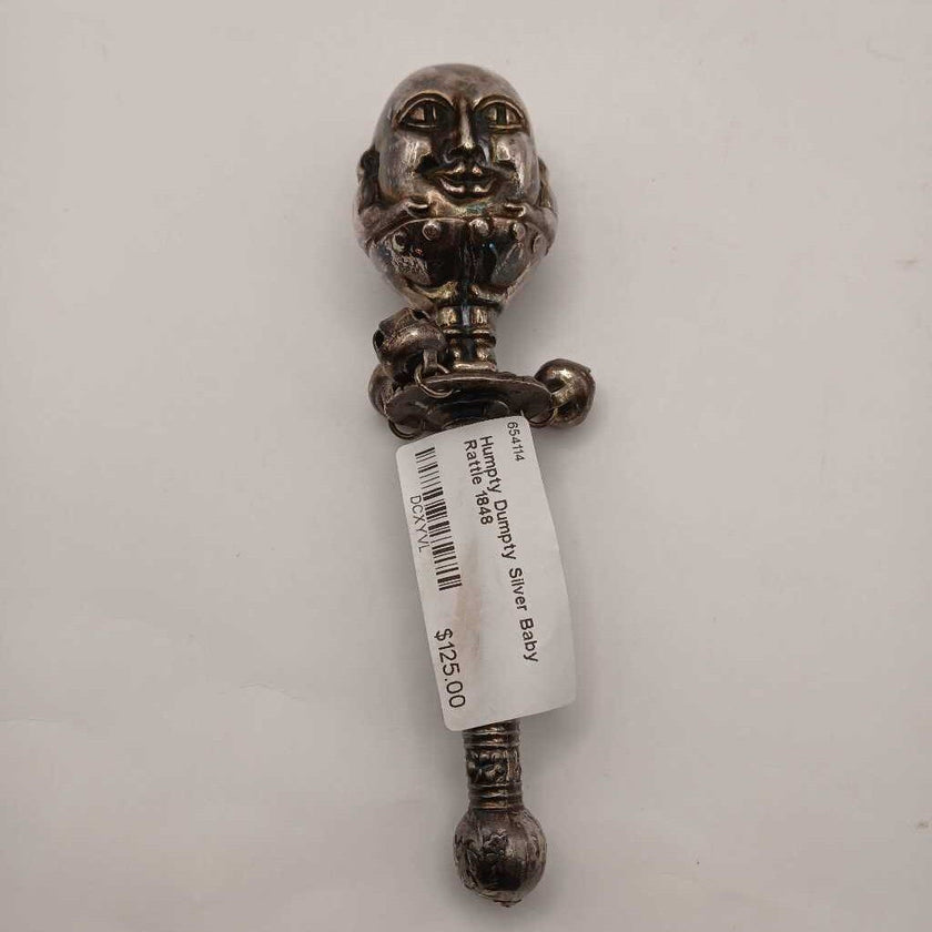 Humpty Dumpty Silver Baby Rattle 1848