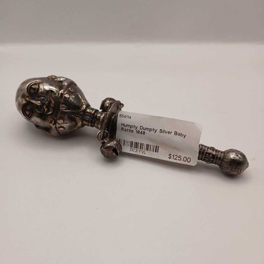 Humpty Dumpty Silver Baby Rattle 1848