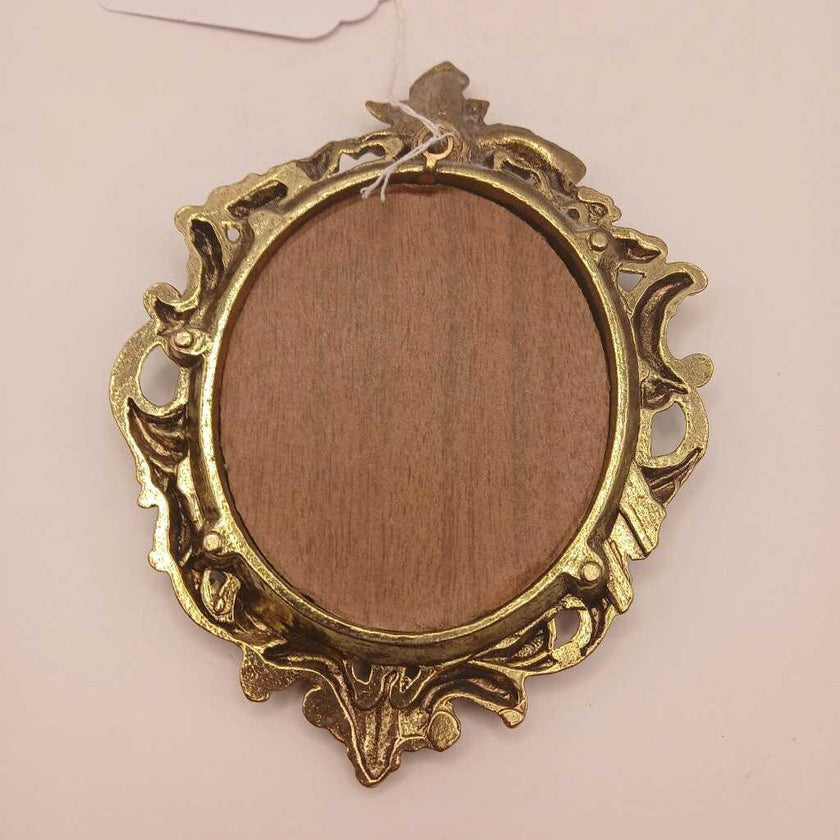 Ornate Italian Silk Print in Brass Frame