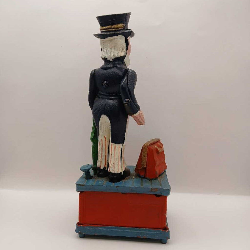 Vtg cast iron Uncle Sam Bank