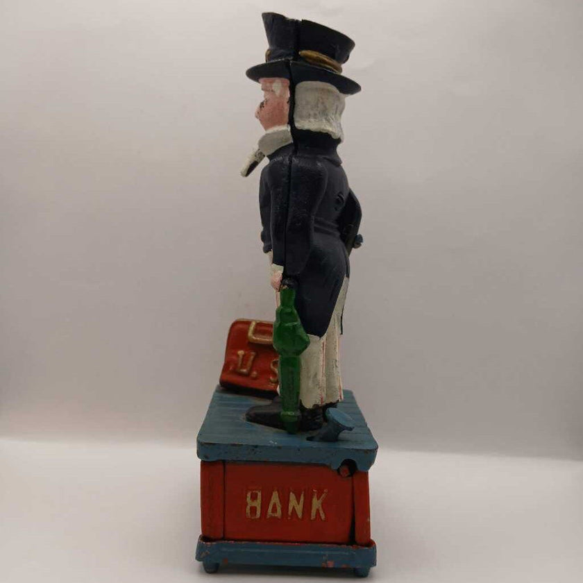 Vtg cast iron Uncle Sam Bank