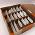 Vtg mother of pearl caviar spreader/knife set of 6 in original box