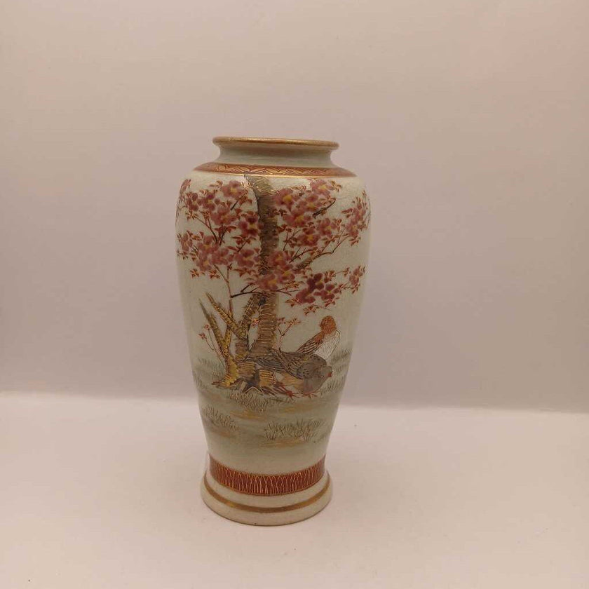 Asian vase cherry tree and birds