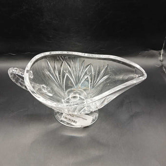 Vintage Cut Crystal Footed Gravy Boat
