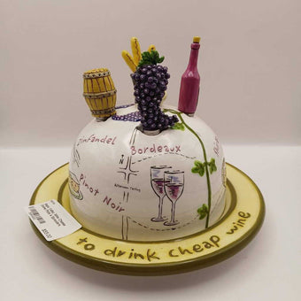 Napa Valley Wine Cheese Dome Plate 4 Spreaders