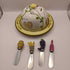 Napa Valley Wine Cheese Dome Plate 4 Spreaders