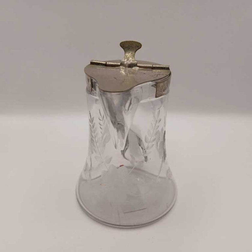 Etched Glass Syrup Pitcher