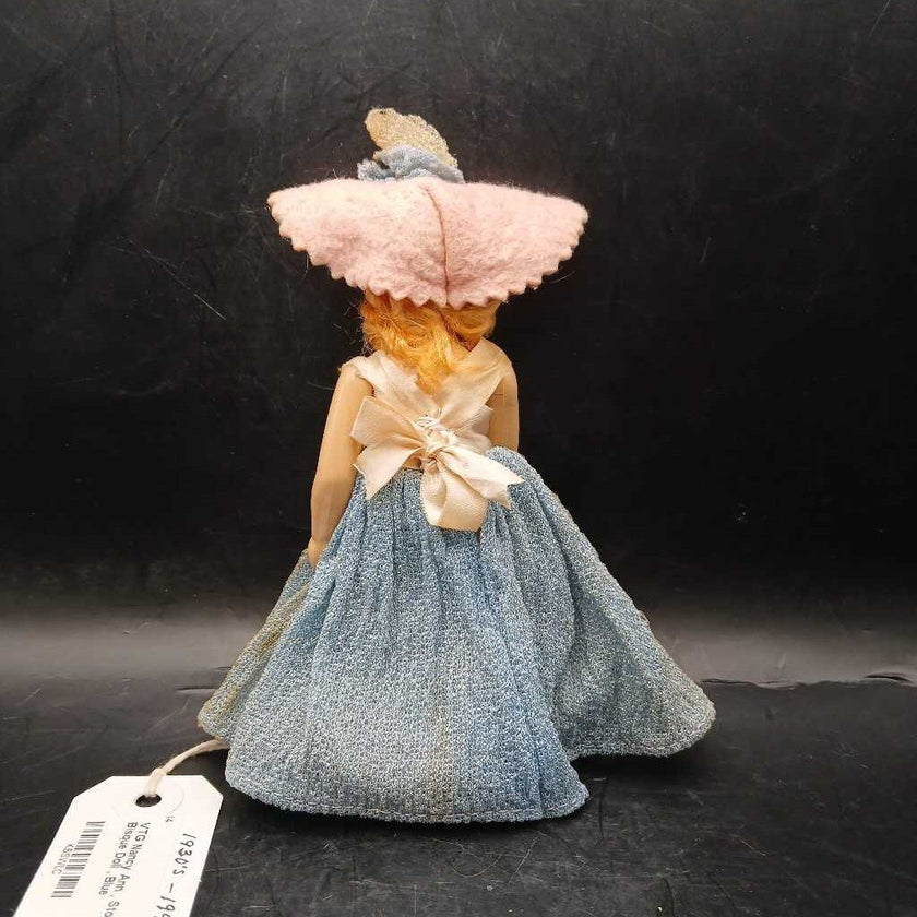 VTG Nancy Ann , Storybook Bisque Doll , Blue