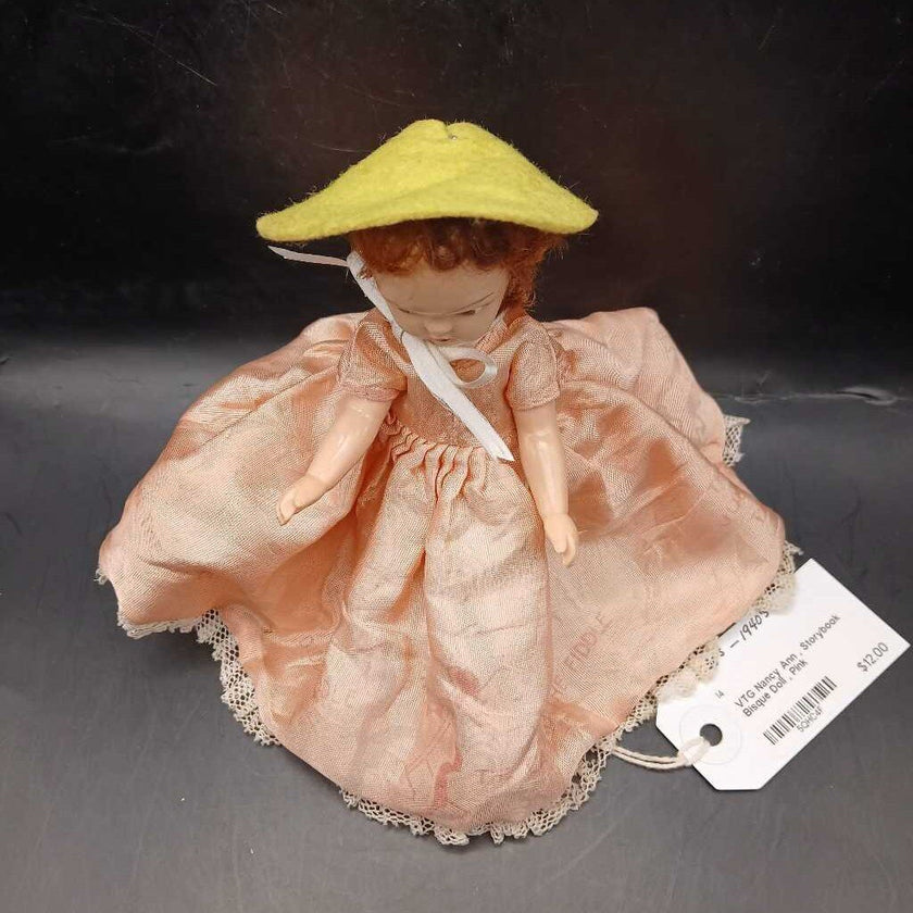 VTG Nancy Ann , Storybook Bisque Doll , Pink