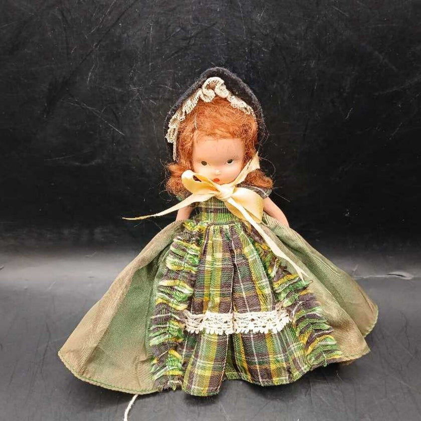 VTG Nancy Ann , Storybook Bisque Doll , Green