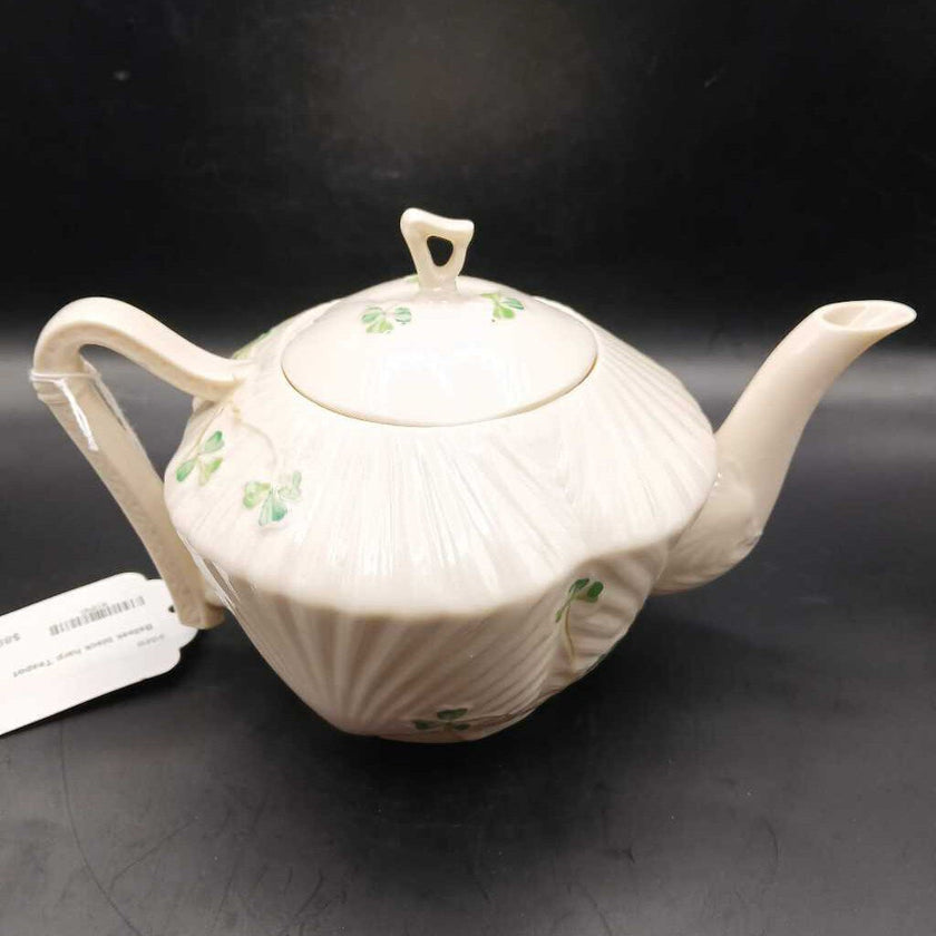 Belleek black harp Teapot