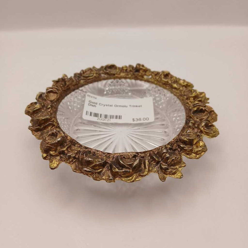 Gold Crystal Ormolu Trinket Dish