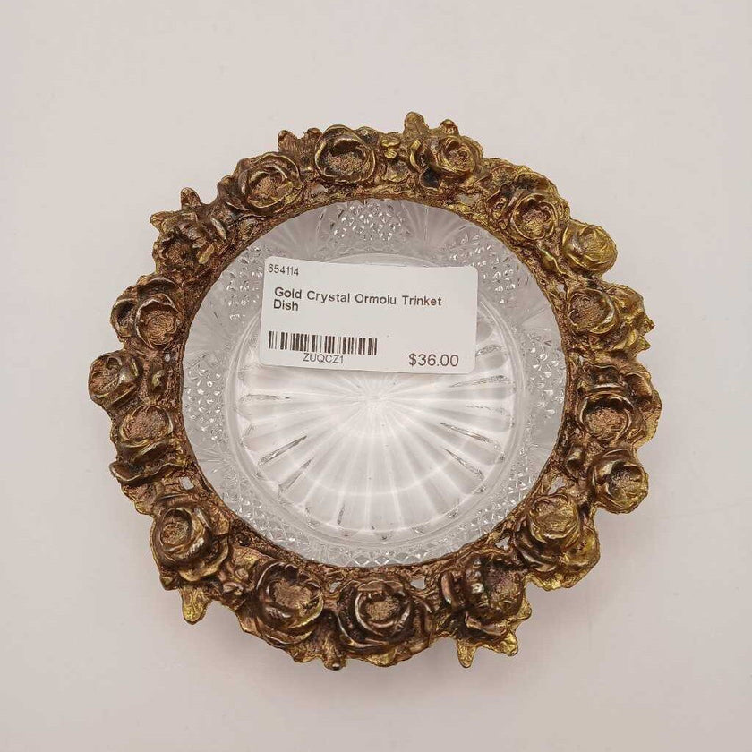 Gold Crystal Ormolu Trinket Dish