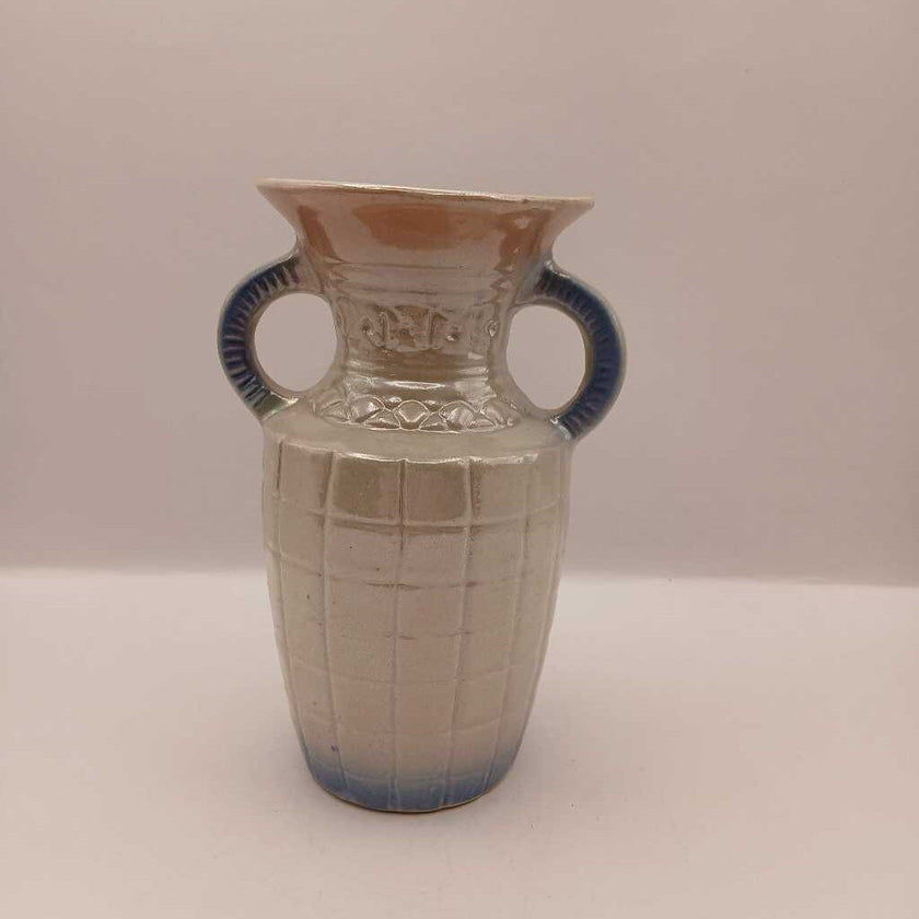 Vintage handled Lusterware vase with rose design