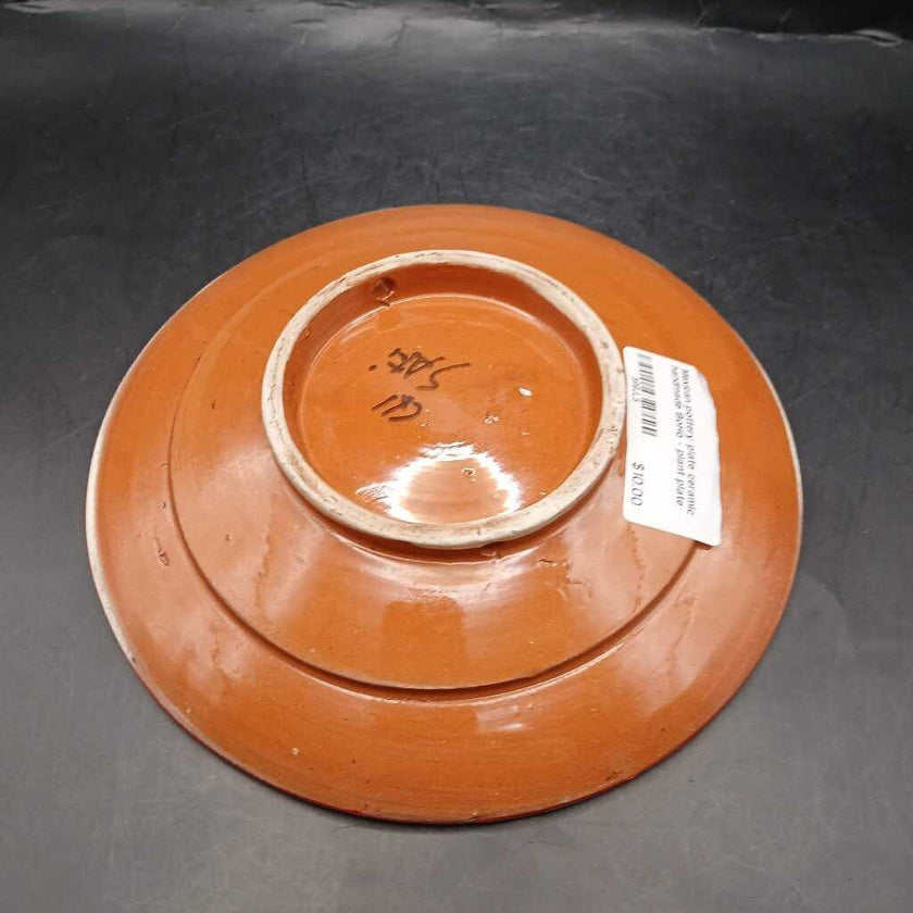 Mexican pottery plate ceramic handmade BoHo - plant plate