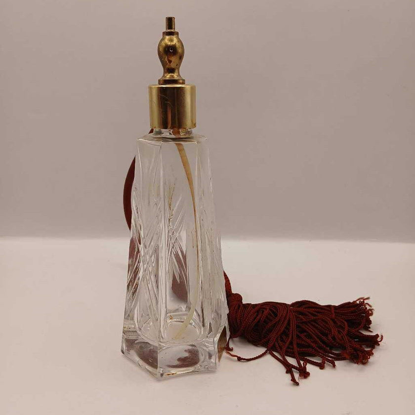 Antique intaglio flower crystal atomizer perfume model