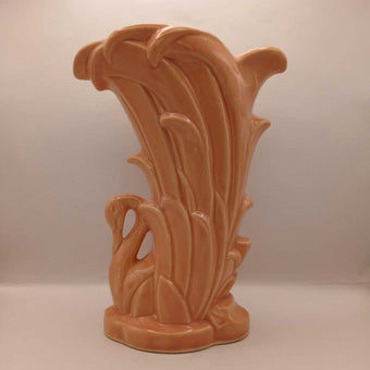 McCoy pink swan vase
