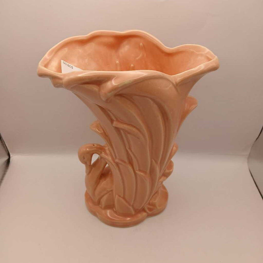 McCoy pink swan vase