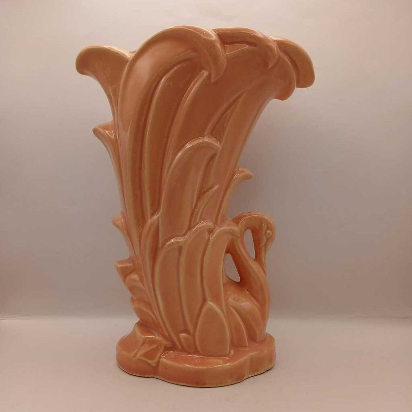 McCoy pink swan vase