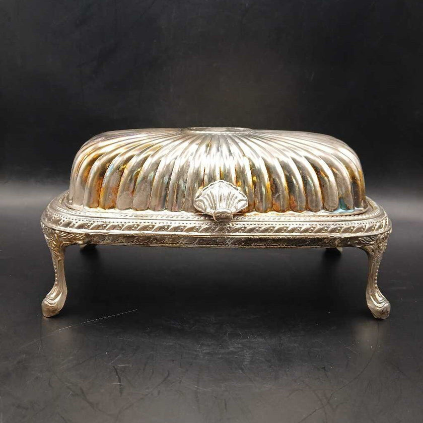 Silver Plated Roll Top Butter Dish
