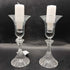 Pair of glass candle holders