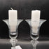 Pair of glass candle holders