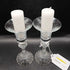 Pair of glass candle holders