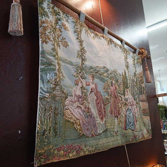 Large tapestry w/rod and tassels