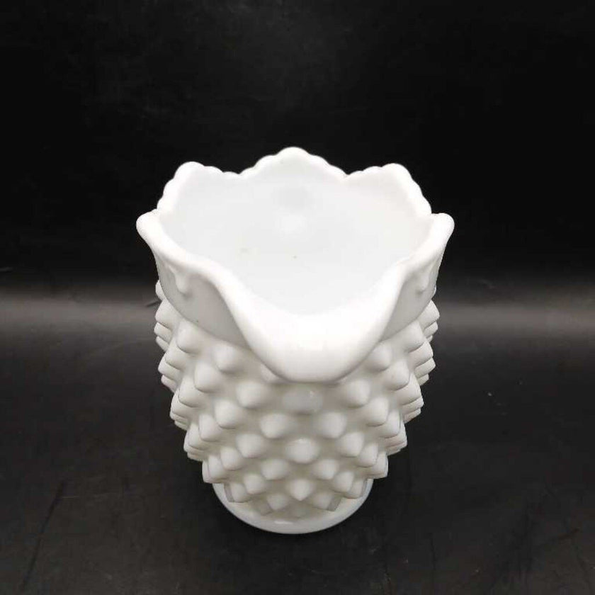 Vintage milk, glass hobnail creamer, 4 inches tall
