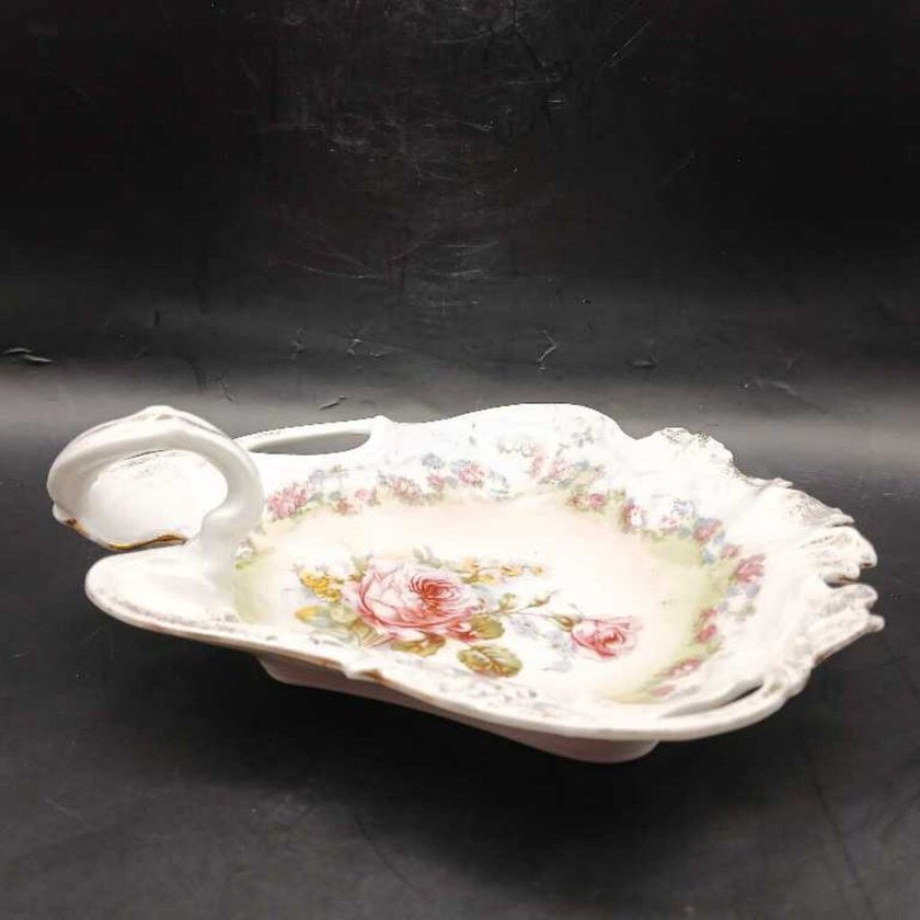 antique floral trinket dish
