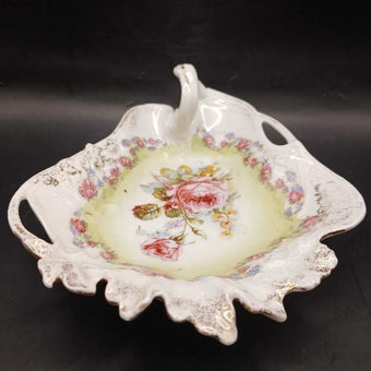 antique floral trinket dish