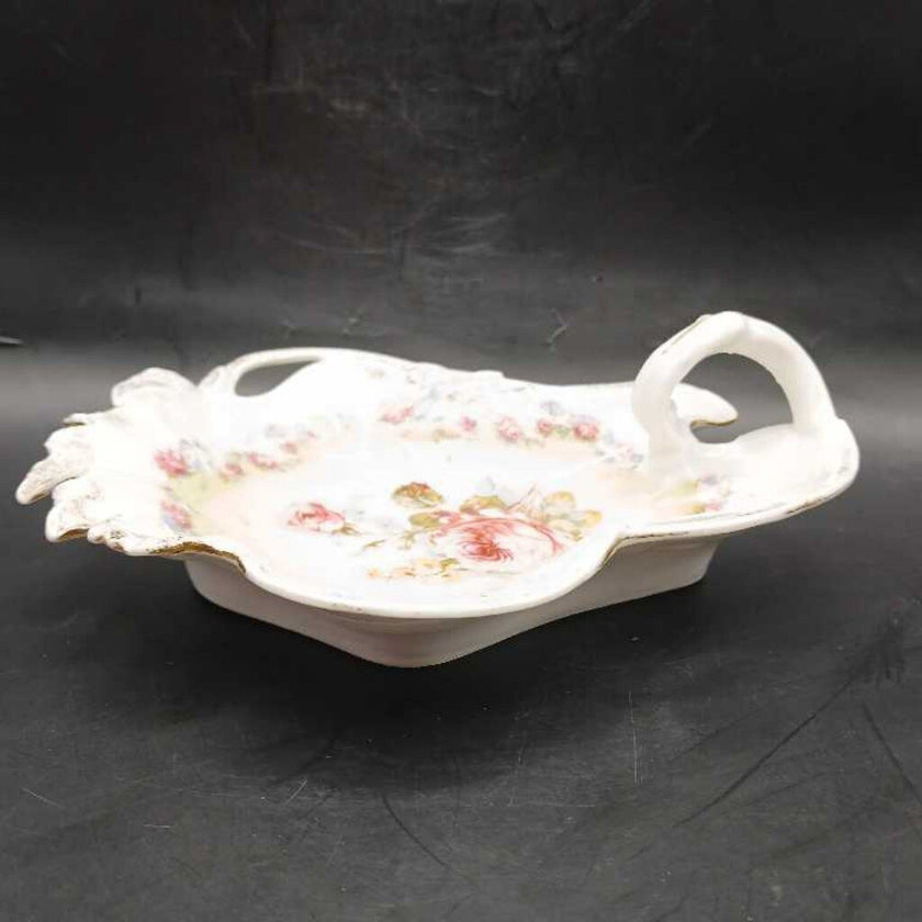 antique floral trinket dish
