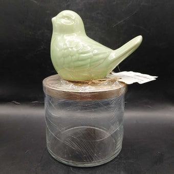 Round Jar w/ Green Bird Lid