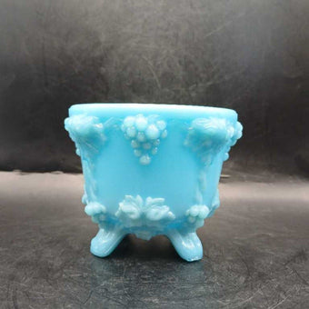 Portieux Vallerysthall Turquoise Blue Milk Glass