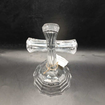 VTG DePlomb Lead Crystal Cross on a Pedestal base