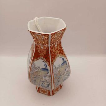 1890-1920s Porcelain Peacock Vase By Toyo Tiki Kaisha, Japan