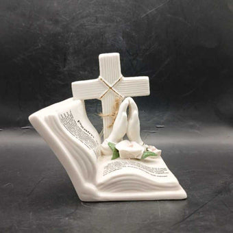VTG Ceramic Hand Painted Praying Hands w/ Psalm 15 Scripture