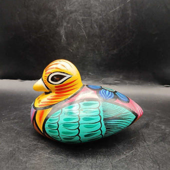 Vintage Mexican folk art pottery duck