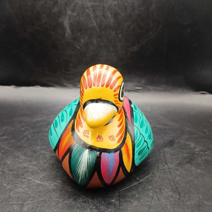 Vintage Mexican folk art pottery duck